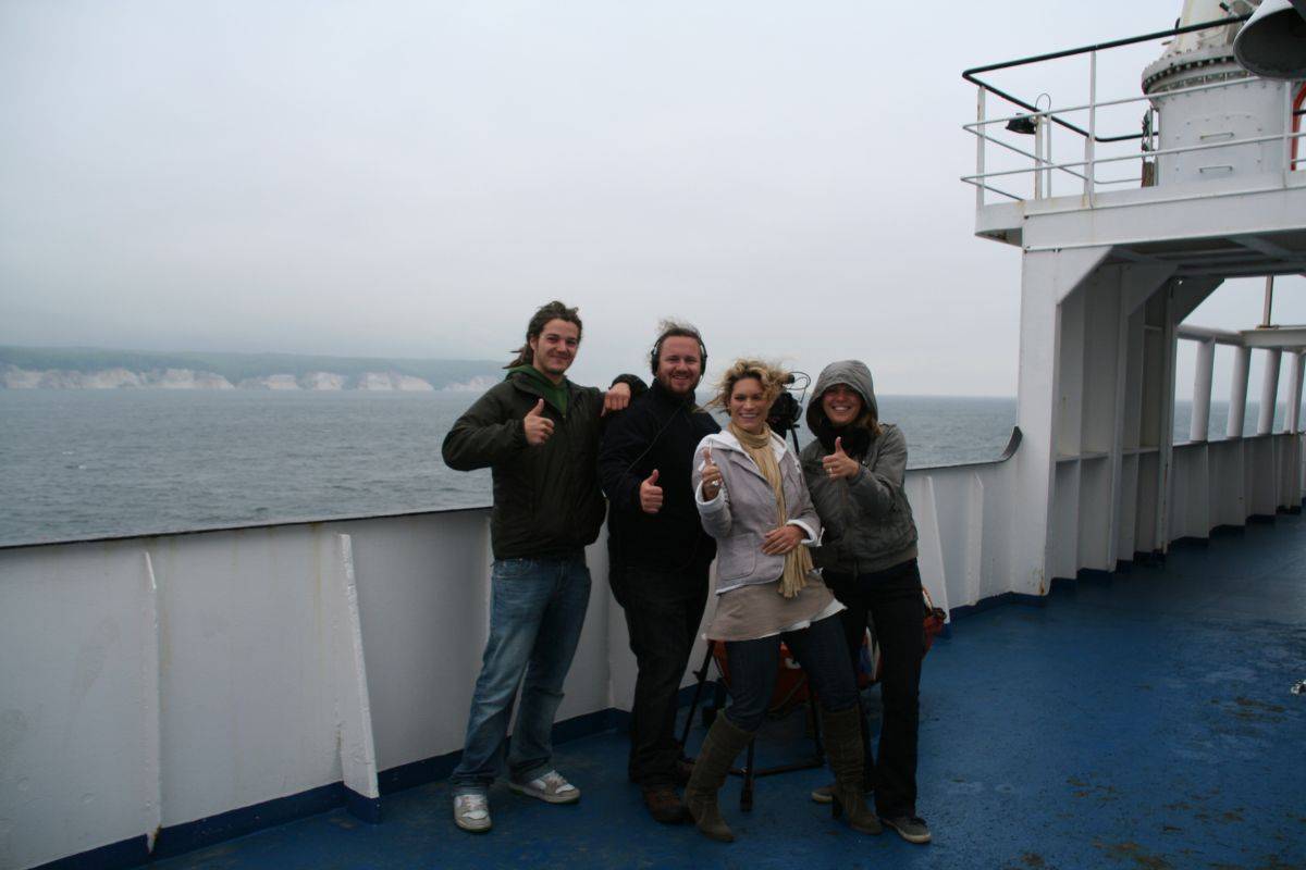 Stephi Frohmann, Franzi Steller und Team auf dem Weg nach Malmö