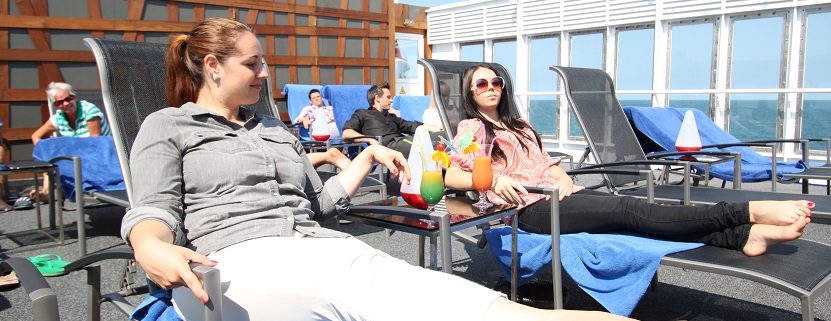 Auf dem Sonnendeck der MS Berlin