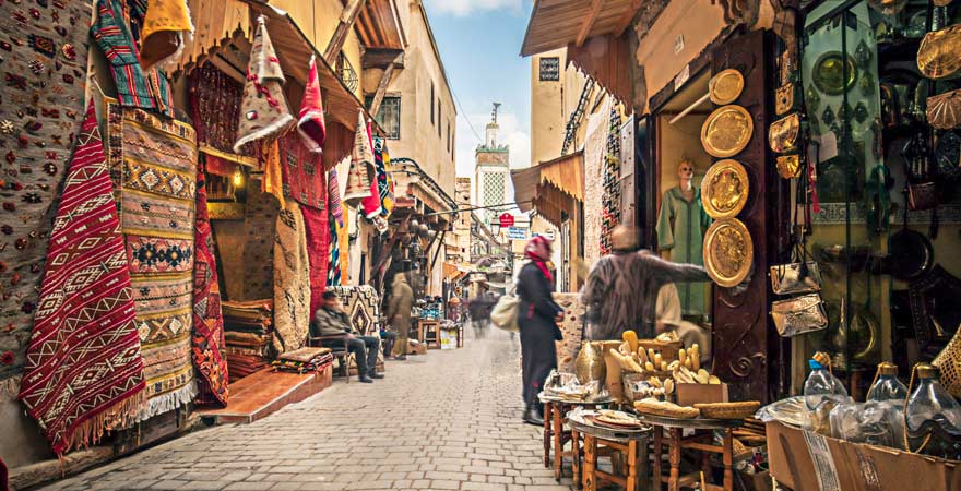 Souk in der Medina von Marrakesch