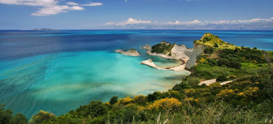 griechische Insel Korfu Die Küste der griechischen Insel Korfu