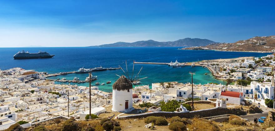 griechische Insel Mykonos Blick auf die griechische Insel Mykonos