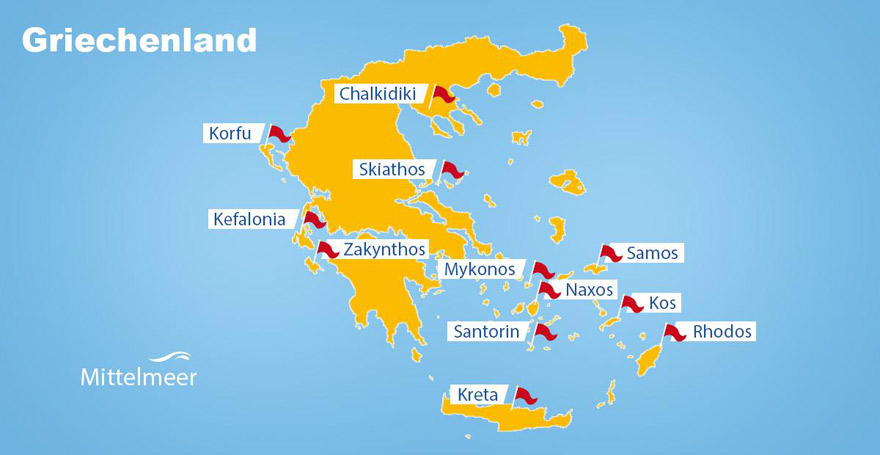 Karte griechische Inseln Karte mit den griechischen Inseln