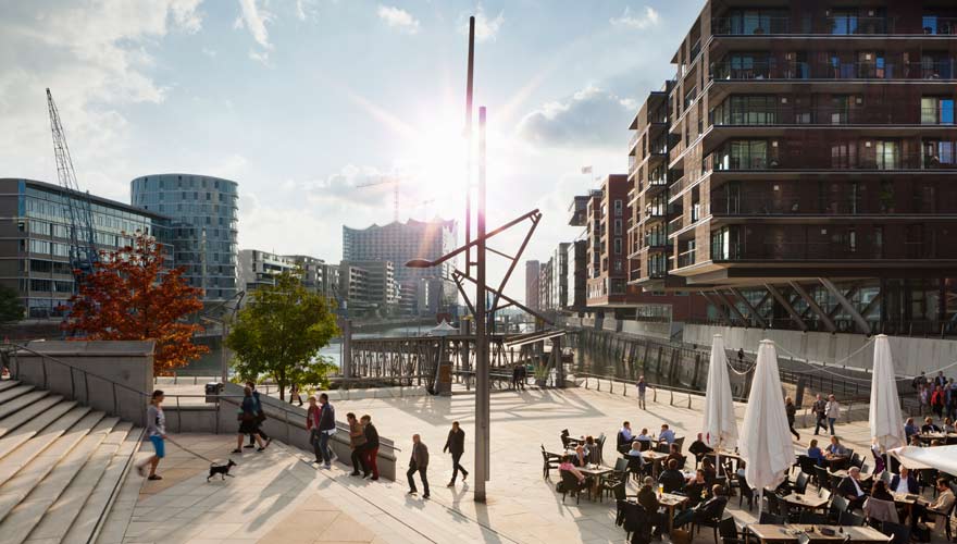 Magellanterrassen in Hafen City in Hamburg