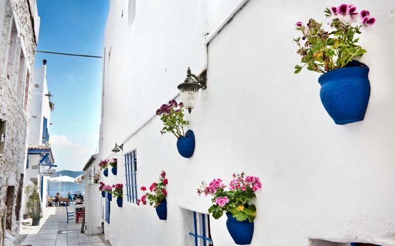 weiße Häuser in Bodrum