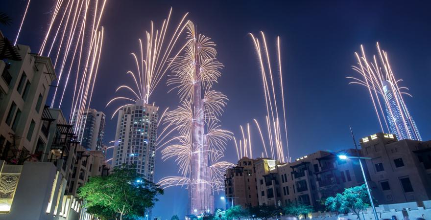Feuerwerk in Dubai zu Silvester