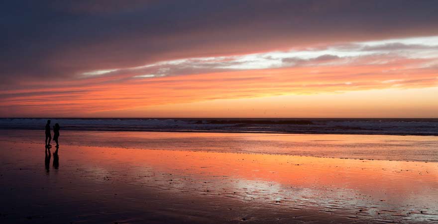 Bucht von Agadir zum Sonnenuntergang