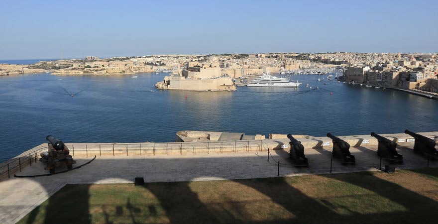 Aussicht von Upper Barrakka Gardens in Valletta