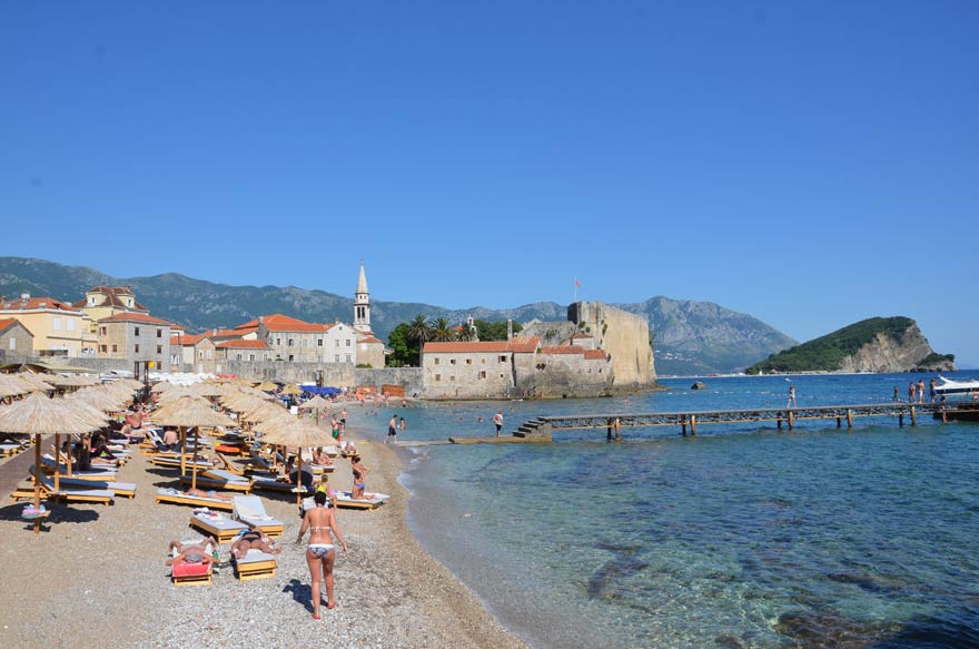 Strand in Budva in Montenegro