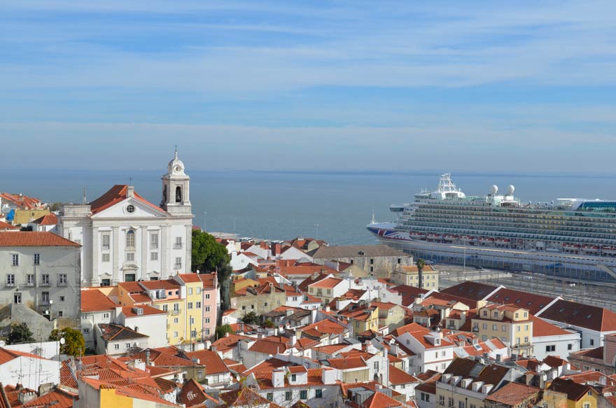Ausblick von einem Miradouro auf Lissabon