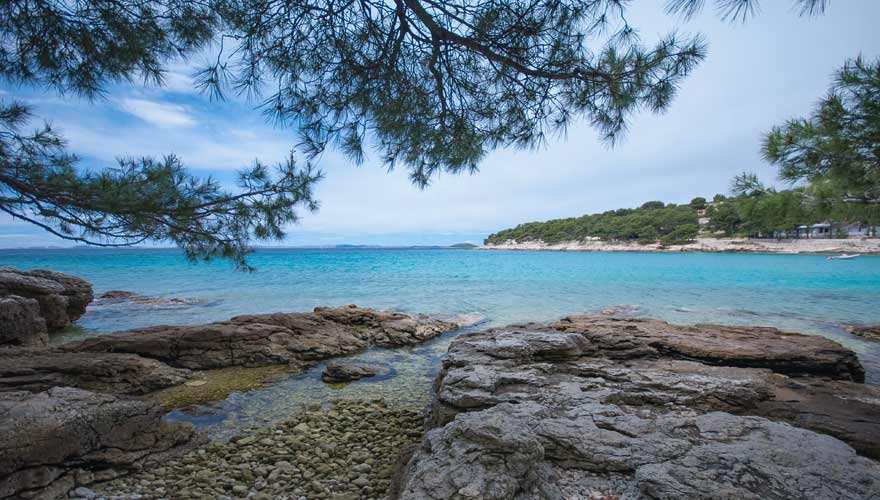 Der Strand von Slanica ist sehr breit und einladend
