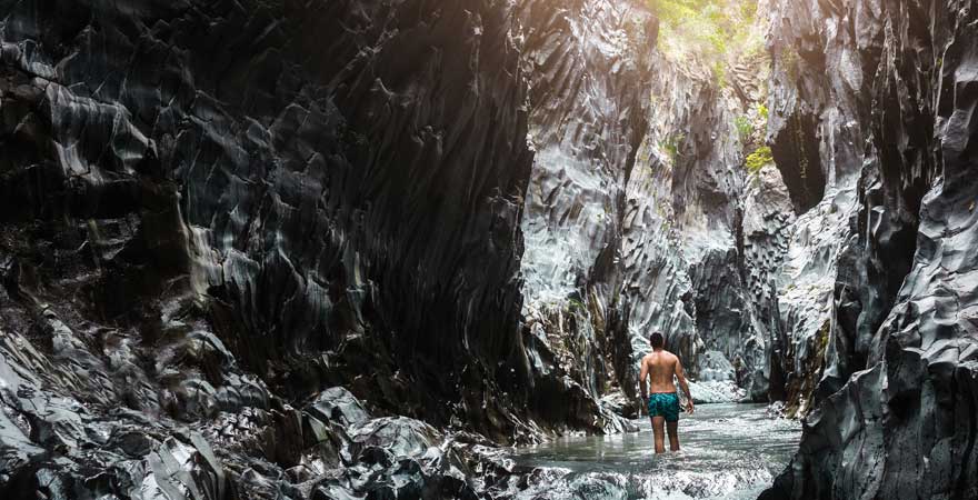 Alcantara-Schlucht in Sizilien