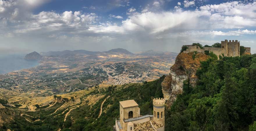 Blick von Erice, Sizilien
