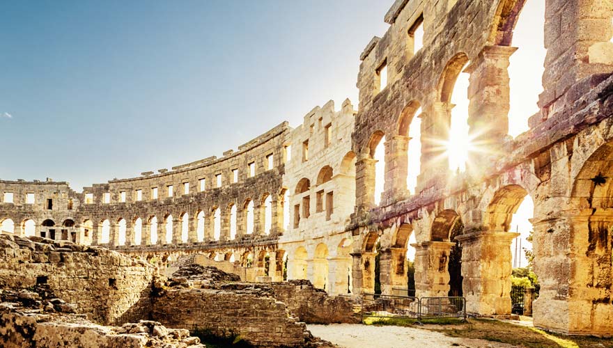 Das Amphitheater in Pula, Kroatien