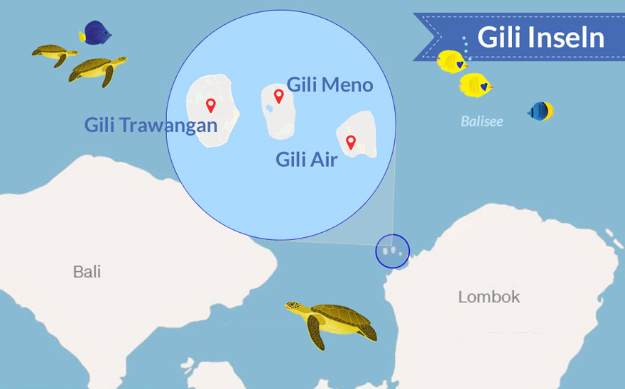 Gili Inseln Karte