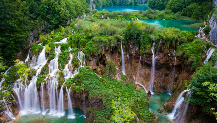 Wasserfälle an den Plitvicer Seen in Kroatien