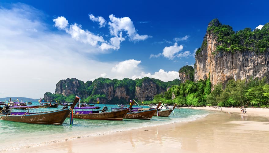 Railay Beach von Ao Nang auf Krabi - ein Traumreiseziel in Thailand