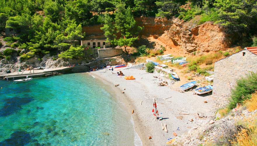Sutmiholjska Beach auf Mljet in Kroatien