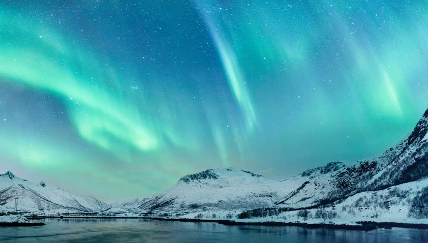 Nordlicht in den Lofoten in Norwegen