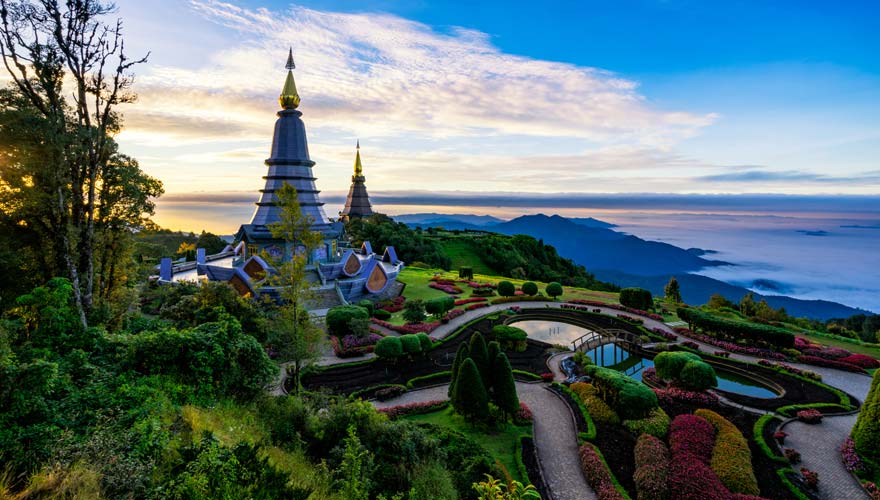 Pagode im Doi Inthanon Nationalpark in Thailand
