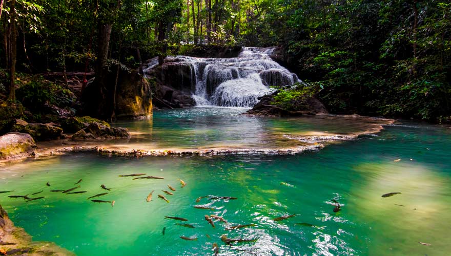 Wasserfall im Erawan Nationalpark