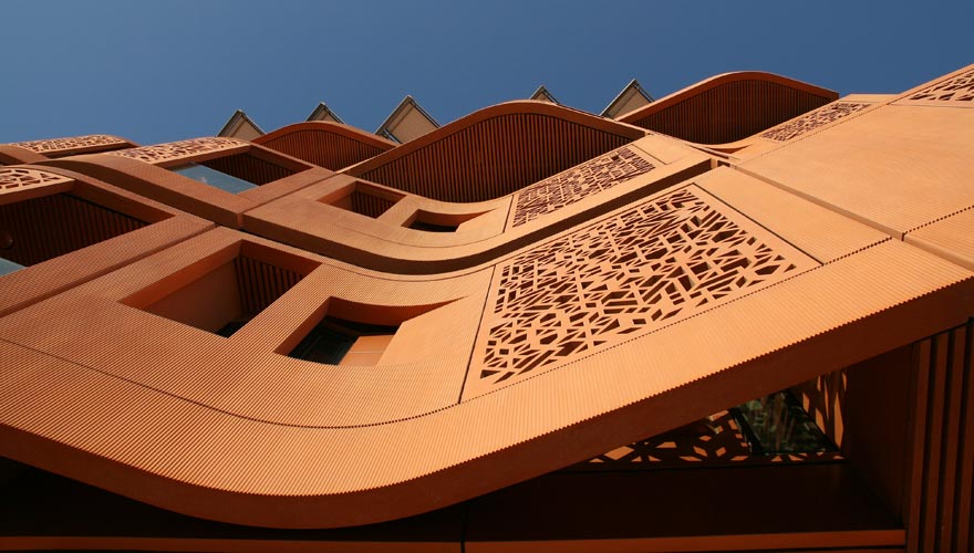 Fassade in Masdar City in Abu Dhabi