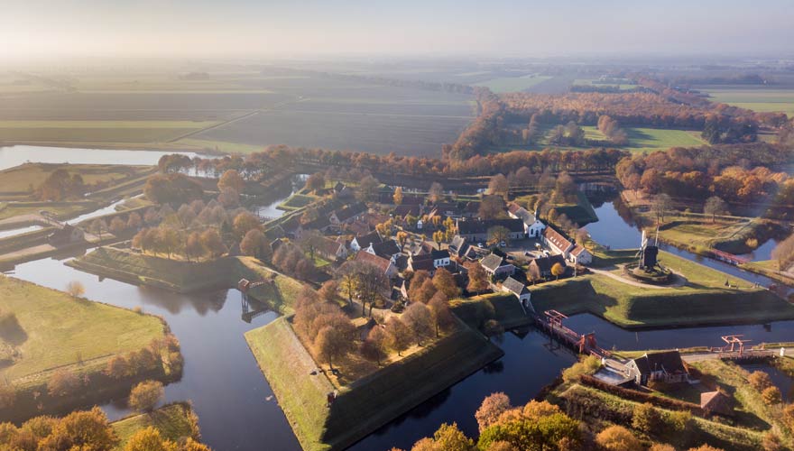 Festungsdorf Bourtange in der Urlaubsregion Groningen in den Niederlanden