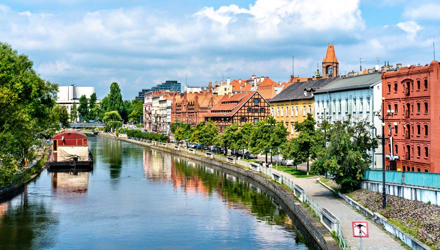 Fluss Brda in Bydgoszcz, Polen