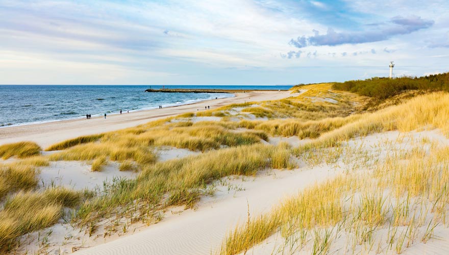 Ustka ist einer der schönsten Strände an der polnischen Ostsee