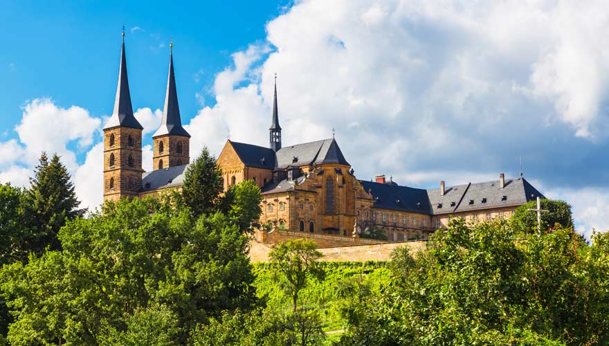 Blick aufs Kloster Michaelsburg in Bamberg