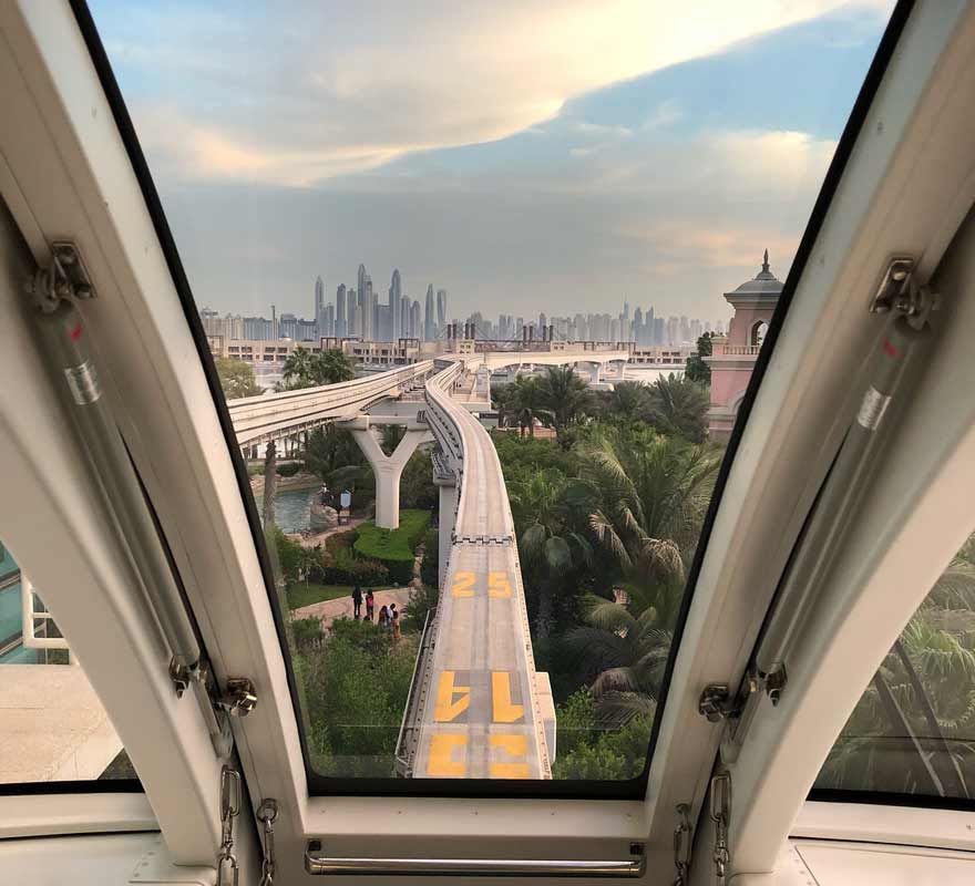 Panorama auf Dubai von der Monorail aus