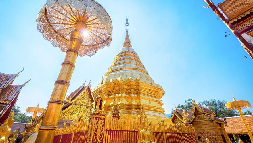 Goldener Tempel Wat Phra That Doi Suthep in Chiang Mai