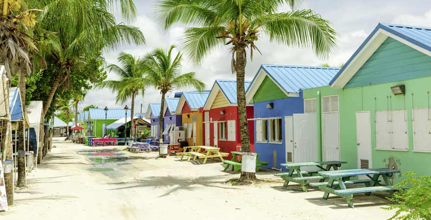 Bunte Häuser auf Barbados