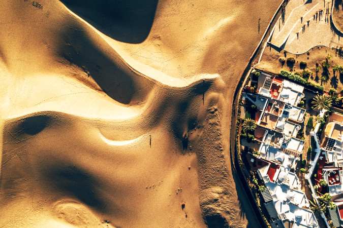 Luftbild der Dünen von Maspalomas