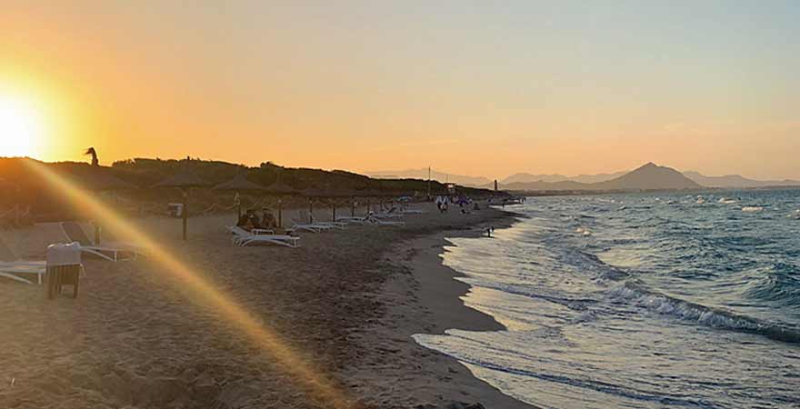 Sonnenuntergang am Strand von Mallorca