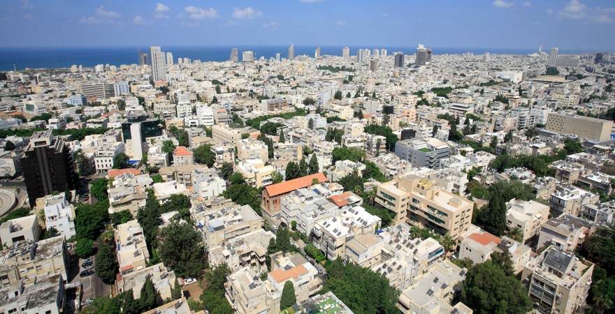 Die weiße Stadt, eine Sehenswürdigkeit und UNESCO-Weltkulturerbe in Tel Aviv Israel