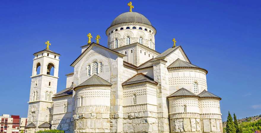 Die orthodoxe kathedrale von Podgorica in Montenegro