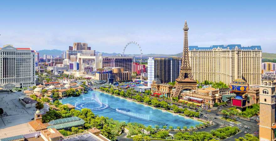 Ein Blick auf die Hotles am Las Vegas Strip