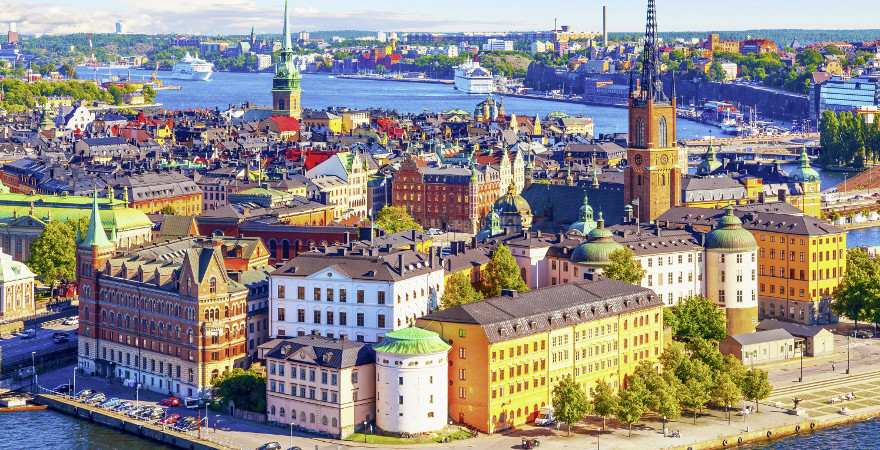 Blick auf Riddarholmen in Stockholms Altstadt