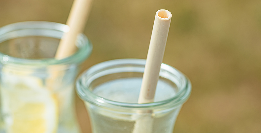 Biologisch abbaubare Bambusstrohhalme