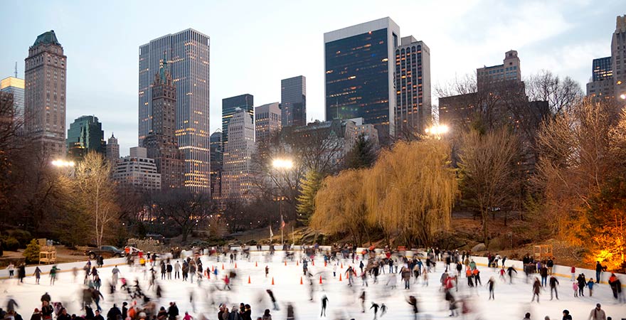 Eislaufbahn Wollman Rink im Central Park in New York City