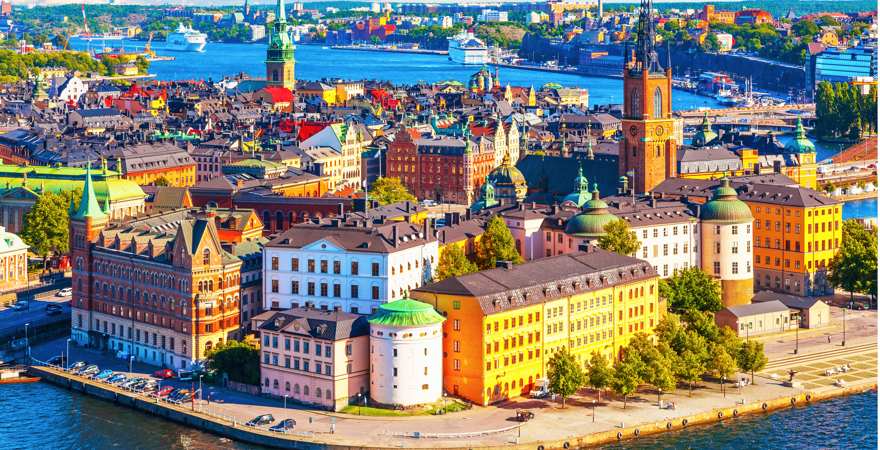 Luftaufnahem der Stockholmer Altstadt