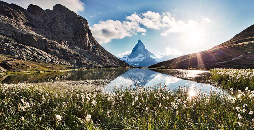 Riffelsee und Matterhorn in der Schweiz