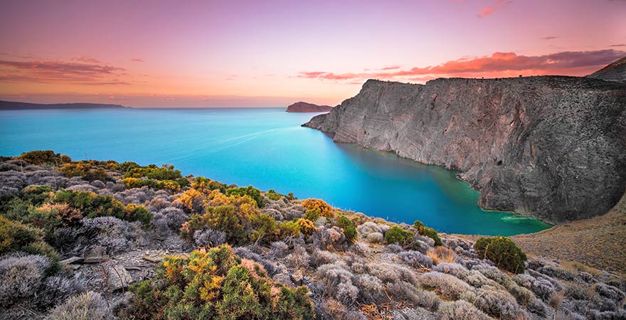 Bucht am Golf von Mirabello auf Kreta in Griechenland