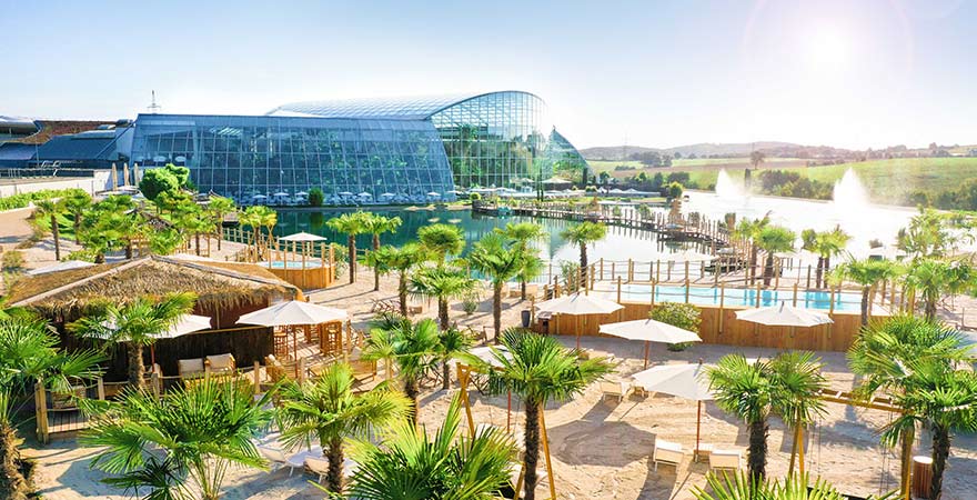 Panorama des Paradise Beach in der Thermen & Badewelt Sinsheim