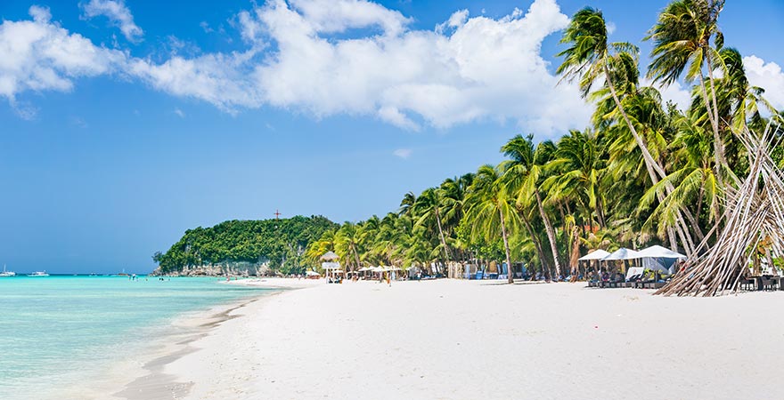 White Beach Strand in Boracay auf den Phillipinen