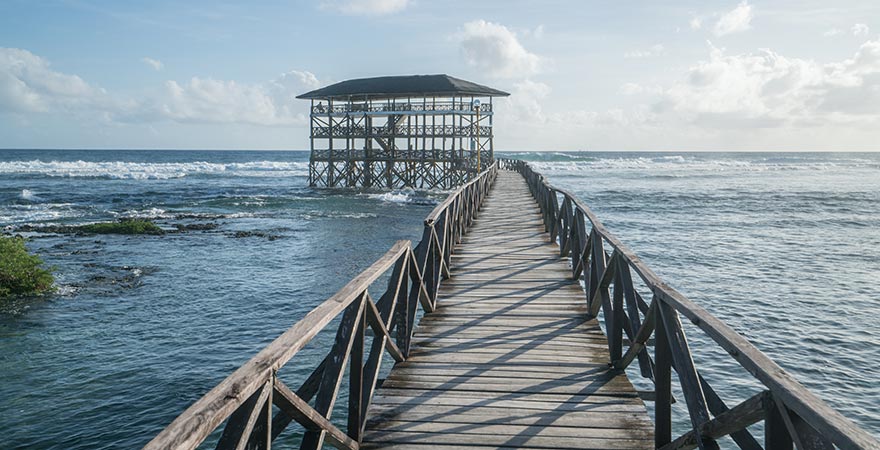 Cloud 9 Surferbereich in Siargao auf den Philippinen