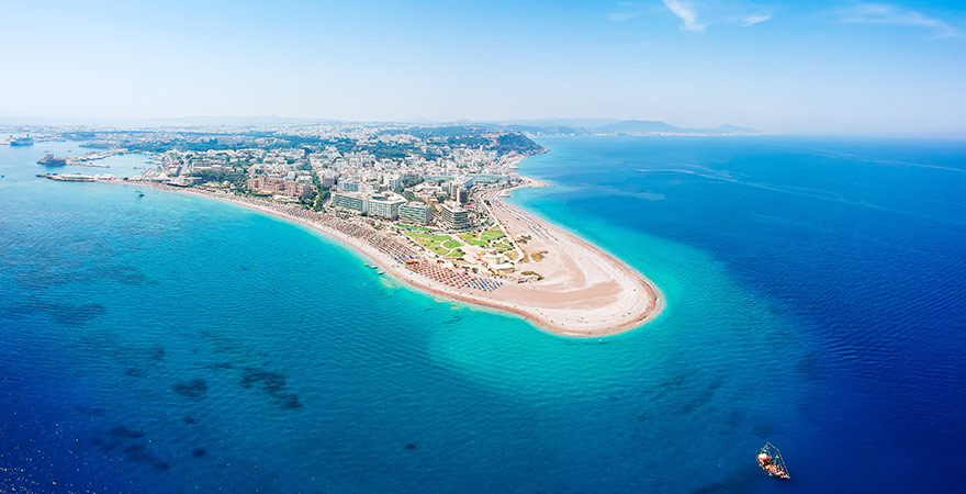 Elli Beach auf Rhodos in Griechenland