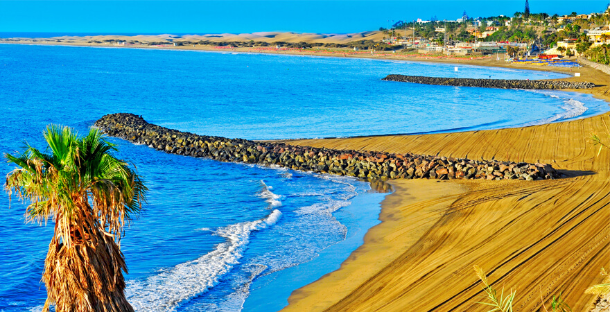 Strand vom Playa del Inglés auf Gran Canaria, Kanarische Inseln, Spanien