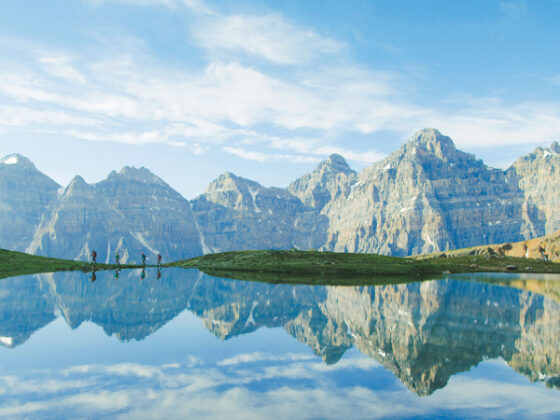 Banff, See, Bergkette Spiegelbild