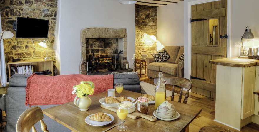 Wohnzimmer in Pension